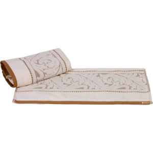 Махровое полотенце с жаккардовым бордюром Hobby Sultan 50x90 Cream (8693675947514) ТОП в Житомире