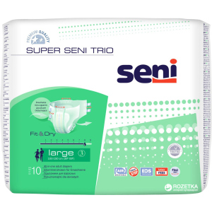 Подгузники для взрослых Seni Super Trio Large 10 шт (5900516691714) ТОП в Житомире