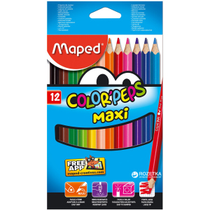 Карандаши цветные Maped Color Peps Maxi 12 цветов (MP.834010) лучшая модель в Житомире