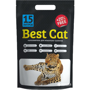 Наповнювач для котячого туалету Best Cat White Силікагелевий поглинаючий 15 л (SGL036/4820186930443) в Житомирі