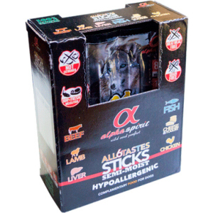 Полувлажные лакомства для собак Alpha Spirit sticks all 6 tastes in one 24 шт 240 г (as53024) (8437013576949) лучшая модель в Житомире