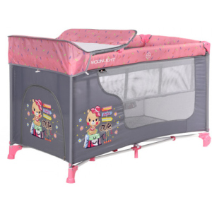 Манеж Lorelli Moonlight 2L pink travelling (MOONLIGHT 2L pink travel) лучшая модель в Житомире