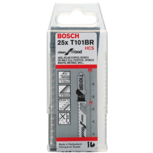 Пильные полотна для лобзика Bosch T 101 BR Clean for Wood, HCS 25 шт (2608633623) лучшая модель в Житомире