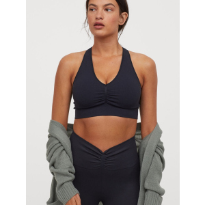 Спортивний топ H&M Sport 0849886 XS Темно-синій (2000001765432) рейтинг