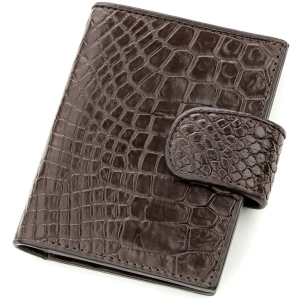 Визитница Crocodile Leather leather-18575 Коричневая надежный