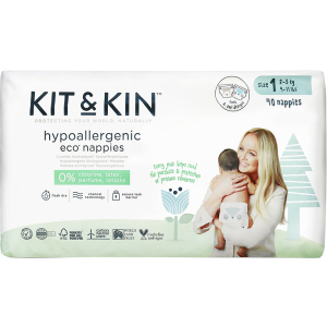 Еко підгузки Kit & Kin розмір 1 2-5 кг 40 шт (KKS1NAPPIESBP)