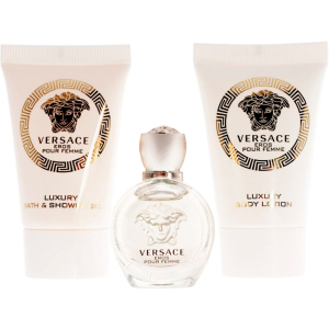 Набор для женщин Versace Eros Pour Femme парфюмированная вода 5 мл + лосьон для тела 25 мл + гель для душа 25 мл (8011003823574)