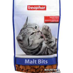 Подушечки Beaphar Malt Bits для виведення вовни зі шлунка котів 150 г (13247) (8711231132478) надійний