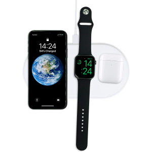 Беспроводное зарядное устройство Qitech AirPower 3 в 1 Gen 2 для Apple Watch с технологией QI Fast Charge Белый (QT-Air-Gen2) в Житомире