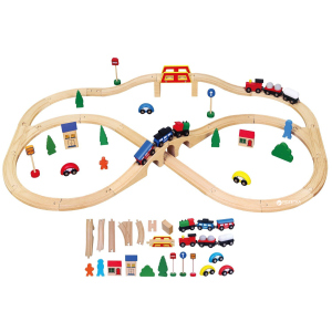 хорошая модель Деревянная железная дорога Viga Toys 49 элементов (56304)