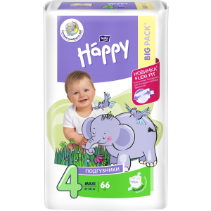 Підгузки дитячі Bella Baby Happy Green Tea 3D Maxi 8-18 кг 66 шт (5900516602888) в Житомирі