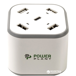 Зарядний пристрій PowerPlant 4xUSB + Type-C 5 В 8.4 A (SC230112)