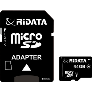 RiDATA microSDXC 64GB Class 10 UHS-I + SD адаптер (FF964426) лучшая модель в Житомире