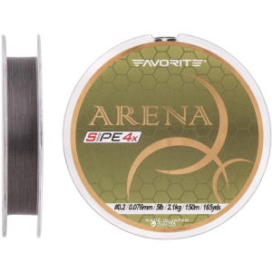 Шнур Favorite Arena PE 4x 150 м # 0.2/0.076 мм 2.1 кг Сріблястий (16931089) краща модель в Житомирі