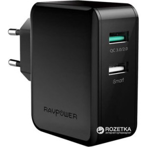 Сетевое зарядное USB-устройство RAVPower Quick Charge 3.0 RP-PC006BK рейтинг