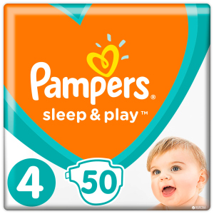 Підгузки Pampers Sleep &amp; Play Розмір 4 (Maxi) 9-14 кг, 50 шт (8001090669056) в Житомирі