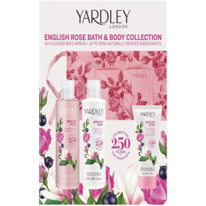 Набір для жінок Yardley English Rose Bath &amp; Body with Apron + троянда косметичка (5056179301870) ТОП в Житомирі