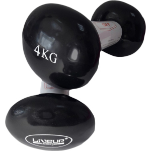 Гантели LiveUp Vinyl Dumbbell EGG HEAD 4 кг пара Черные (LS2001-4) ТОП в Житомире