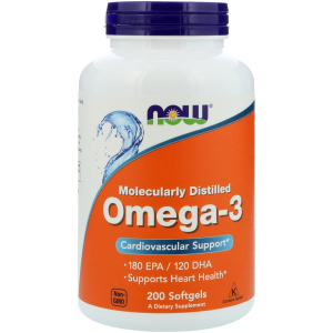 Жирні кислоти Now Foods Омега-3 1000 мг 200 желатинових капсул (733739016522) краща модель в Житомирі
