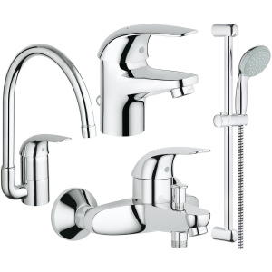 Набор смесителей для ванной Grohe Euroeco 123242K (23262000+32743000+27598001+32752000) (41316) ТОП в Житомире