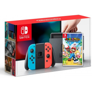 Nintendo Switch Neon Blue-Red + Игра Mario + Rabbids Kingdom Battle (русская версия) в Житомире