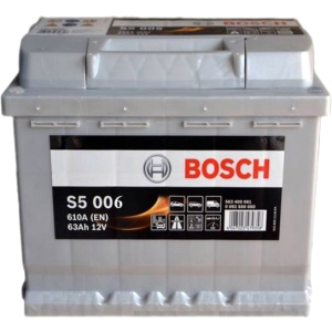 Автомобільний акумулятор Bosch 63Аh (+/-) S5006 (610EN) (0 092 S50 060) краща модель в Житомирі