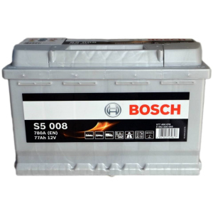 Автомобільний акумулятор Bosch 77Аh Єв (-/+) S5008 (780EN) (0 092 S50 080)