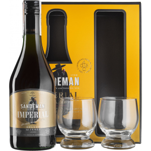 Бренди Sandeman Imperial 0.7 л 40% + 2 стакана (2131109311099) ТОП в Житомире