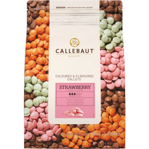 Бельгійський шоколад Callebaut Strawberry Callets у вигляді каллет зі смаком полуниці 2.5 кг (5410522516531) краща модель в Житомирі
