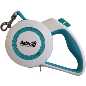 Поводок-рулетка AnimAll Reflector MS7110-5M M до 25 кг 5 м Бело-голубой (4820224500508) надежный