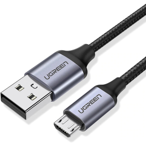 Кабель синхронизации Ugreen US290 USB-A 2.0 - MicroUSB Aluminum Braid 1.5 м Black (90402005)