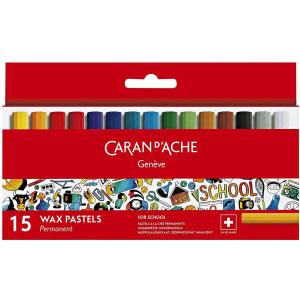 Пастель восковая Permanent Caran d'Ache School Line картонный бокс 15 цветов (7610186238154) ТОП в Житомире