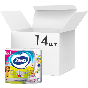 Упаковка туалетного паперу Zewa Kids тришаровий 14 шт по 4 рулони (7322540606225) в Житомирі