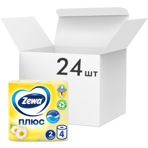 купити Упаковка туалетного паперу Zewa Плюс двошаровий аромат Ромашки 24 шт по 4 рулони (4605331031301)