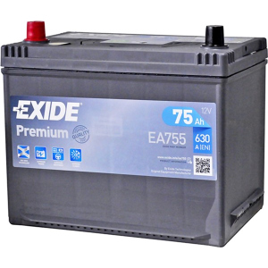 Автомобильный аккумулятор Exide Premium 6СТ-75 75 Ач (+/-) Asia 630 А (EA755) ТОП в Житомире