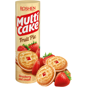 хорошая модель Упаковка печенья Roshen Multicake Strawberry Cream 180 г х 28 шт (4823077622540)