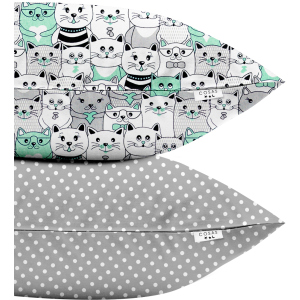 Набір наволочок Cosas Set Pillow Cats Gray Dots Grey 50х70 2 шт (4822052023709) в Житомирі