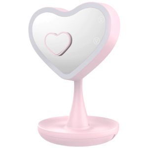 Дзеркало для макіяжу UFT Mirror Heart Pink Серце з підсвічуванням (4820176260086) ТОП в Житомирі