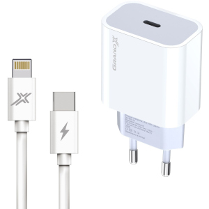 Зарядное устройство Grand-X USB-C 20W PD 3.0 быстрая зарядка для Apple + cable PD - Lightning CU 1 м (CH-770L)