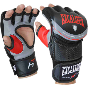 Рукавички MMA Excalibur 687-01 Hybrid S/10 Сіро-чорно-червоні (687-01/S/10) в Житомирі