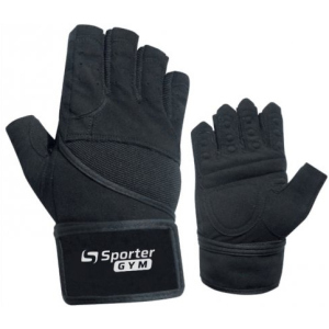 Перчатки тренировочные Sporter Gym Men Fitness Gloves (222.7 B) XXL Full Black (2009999014461) ТОП в Житомире