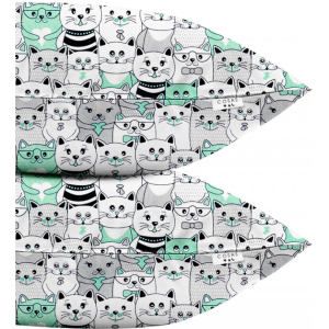 Набір наволочок Cosas Бязь Set Pillow Cats 40х60 см 2 шт Gray (4822052025147) краща модель в Житомирі