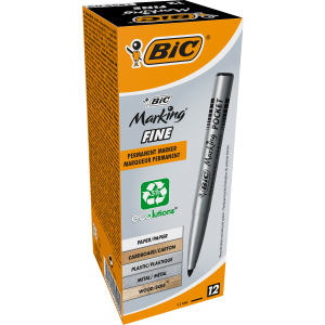 Набір перманентних маркерів BIC Marking Fine ECO 1.1 мм 12 шт Чорних (3086121445095) ТОП в Житомирі