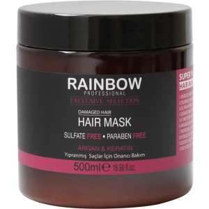 Маска для волосся без сульфатів та парабенів Rainbow Professional Exclusive Hair Аргана та кератин для пошкодженого волосся 500 мл (73353) (8697426733531) в Житомирі