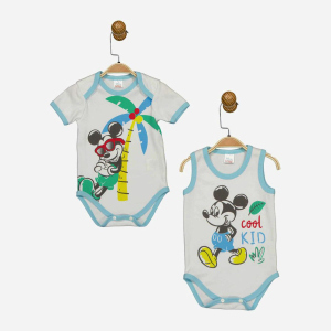 Боді Disney Mickey Mouse MC17247 86-92 см 2 шт Біло-блакитне (8691109874818) краща модель в Житомирі