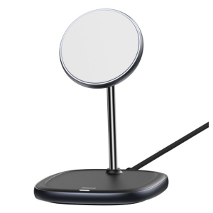 Беспроводное зарядное устройство Baseus Swan Magnetic Desktop Bracket Wireless Charger Suit для iPhone 12 (WXSW-01) Black ТОП в Житомире