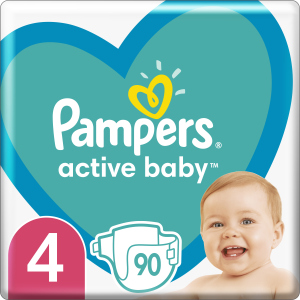 Підгузки Pampers Active Baby Розмір 4 (Maxi) 9-14 кг 90 шт (8001090950376) в Житомирі