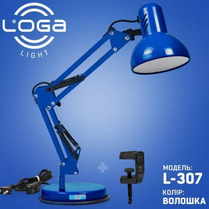 Настольная лампа-пантограф LOGA light L-302 синяя (Василёк) Е27 ТОП в Житомире