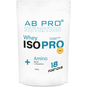 Протеин изолят AB PRO ISO PRO Whey+ Amino 450 г Ваниль (ISOPROABVA109) в Житомире