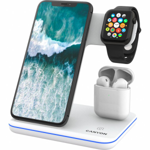 Зарядний пристрій CANYON 3in1 Wireless charger (CNS-WCS302W) надійний